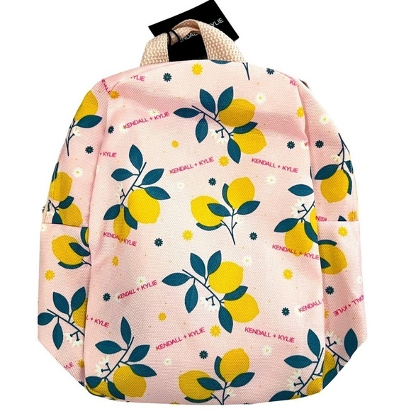 Kendall & Kylie Pink Lemon Print Mini Backpack NWT - Picture 1 of 2